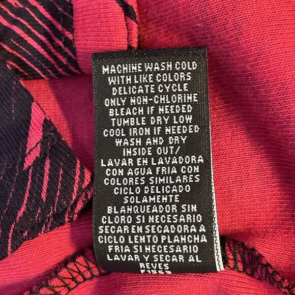 RAFAELLA Women's MEDIUM Sweater Button Front 3/4 Sleeves BLACK Dark PINK NWT - Picture 14 of 16